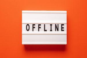 Offline - means that the device and its user are disconnected from the global internet  Blog offline means that the device and its user are disconnected from the global internet 300x200